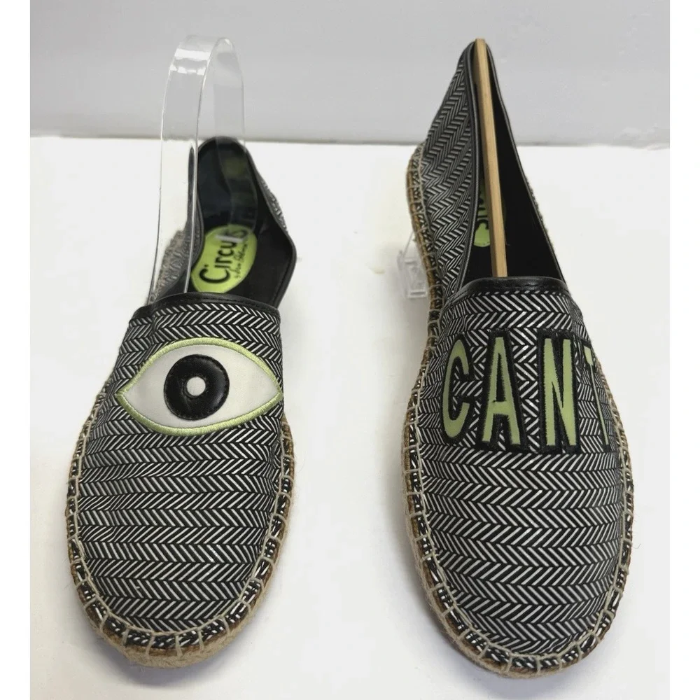 Circus By Sam Edelman Women's Black Canvas Espadrilles Flats Size 9.5M